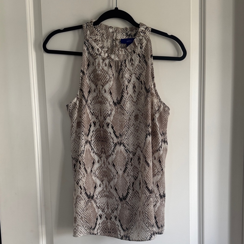 Apt. 9 Snake-Print High-Neck sleeveless blouse